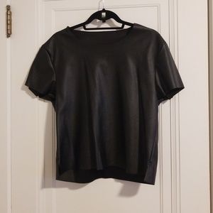 Faux leather top
